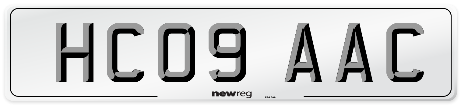 HC09 AAC Number Plate from New Reg